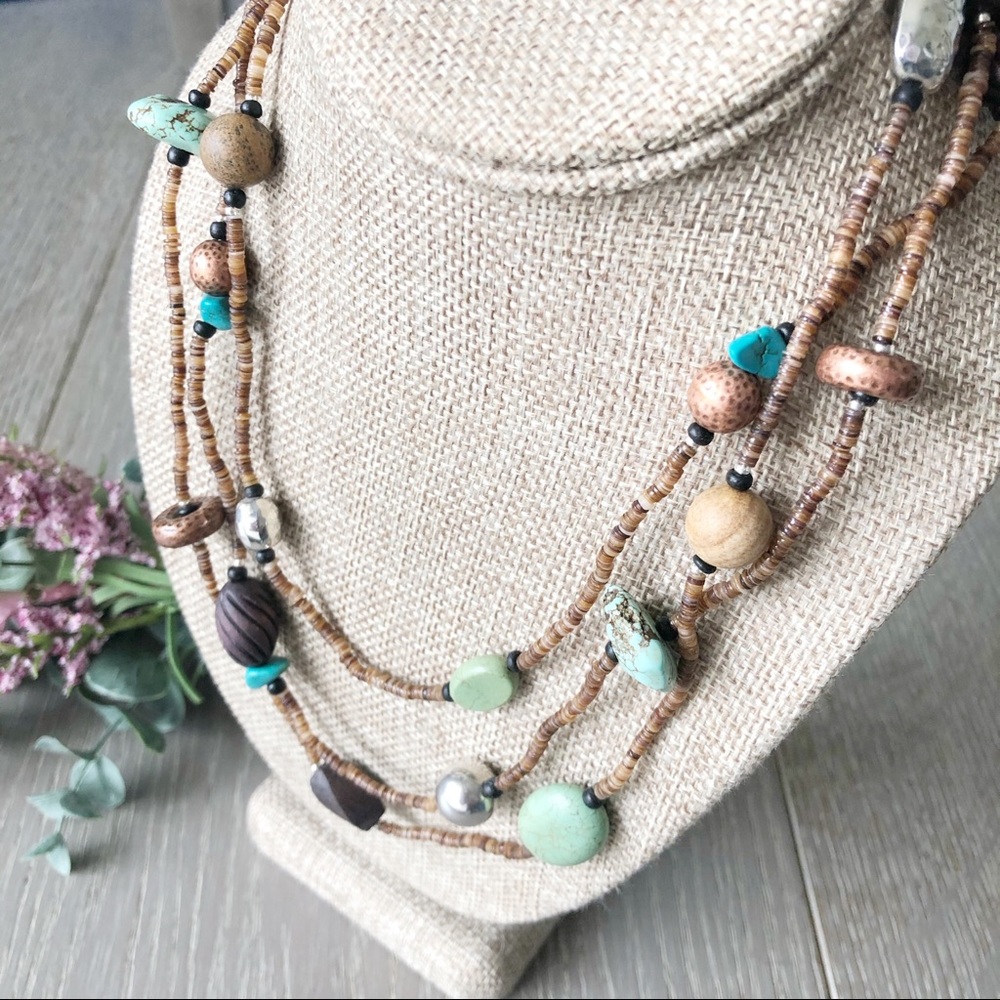 SILPADA 60” Necklace Howlite, Jasper, Copper N1569